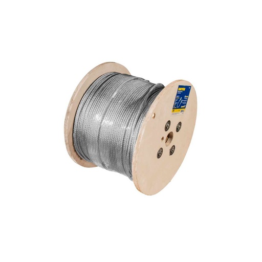 [CAP236] Cable de acero con guardacabo recubrimiento PVC negro 3/16" x 457 m construcción de 7 x 19 Surtek