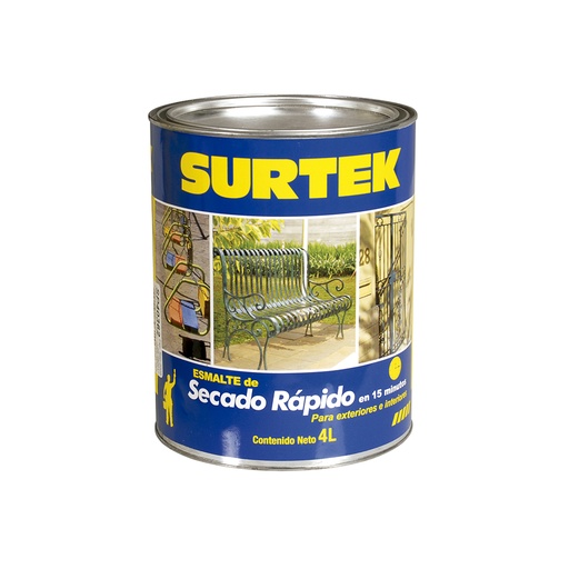 [SP40399] Esmalte de secado rápido 4 Lt color negro Surtek