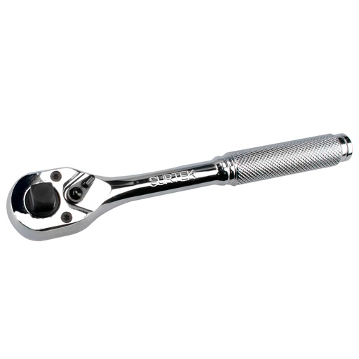 [F5851] Matraca triple cuadro, cabeza tipo pera, para dados cuadro de 1/4", 3/8", y 1/2" Surtek