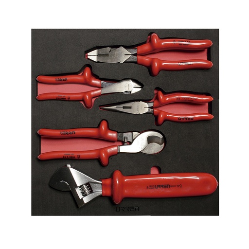 [CH220] Juego de pinzas y llave ajustable 1000 V 5 piezas, charola CH220-C Urrea