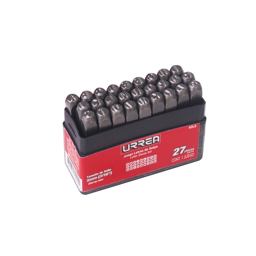 [42L5] Juego de letras de la "A" a la "Z" de golpe 5 mm, 27 piezas Urrea