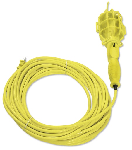 [136094] Lámpara de taller con canastilla plástica, color amarillo 8 m Surtek