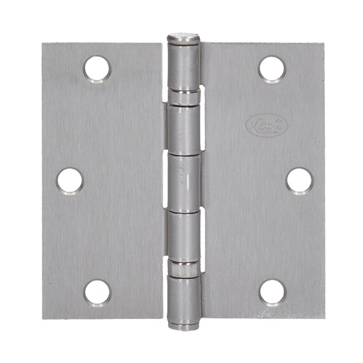 [32BL] Bisagra cuadrada arquitectónica con balero de acero níquel satinado 3.5" x 3.5" Lock