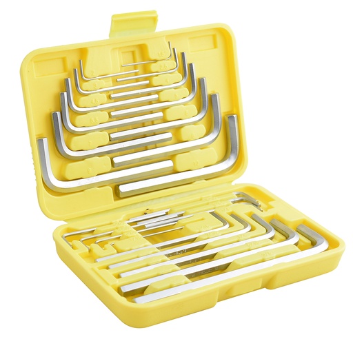 [ALLF25] Juego de llaves hexagonales tipo "L", combinadas, 25 piezas en rack Surtek