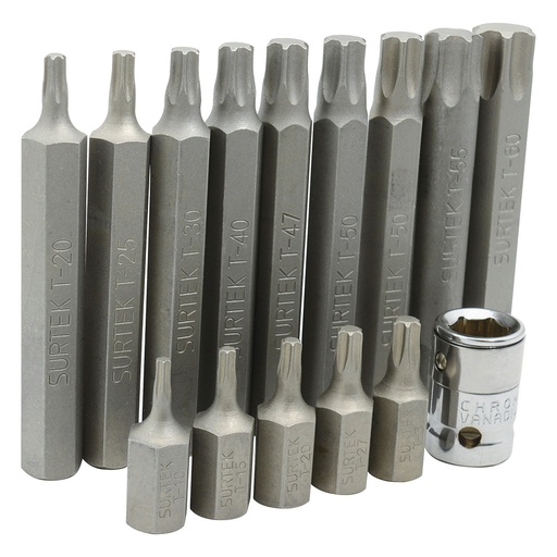 [PFB15] Juego de puntas Torx hexágono de 3/8", 15 piezas en blíster Surtek