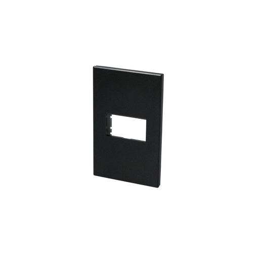 [P600N] Placa 1 módulo 1/3, línea Premium, color negro Surtek