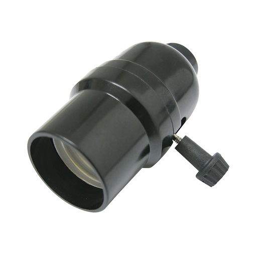 [136657] Portalámpara con apagador tipo llave, color negro Surtek