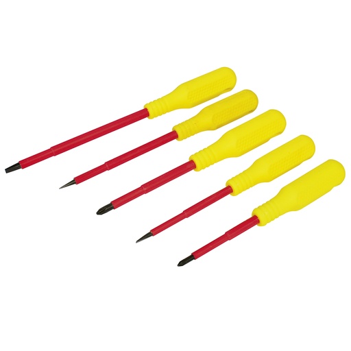 [D4V] Juego de destornilladores con mango amarillo dieléctricos 1000 V combinados, 5 piezas Surtek