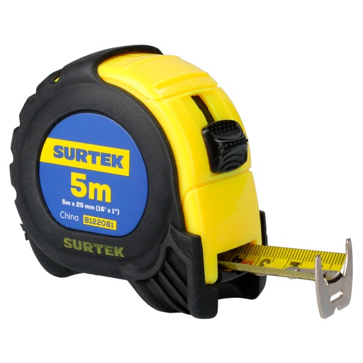 [B122081] Flexómetro con carcasa anti-impacto 5 m x 1" Surtek