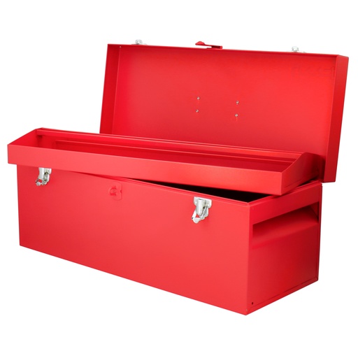 [D7] Caja portaherramientas métalica con asa plástica color rojo 24" x 9" x 9" Urrea