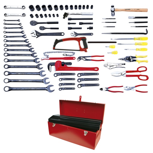 [98131] Juego industrial para mantenimiento de ferrocarril en pulgadas, 78 piezas con caja D7 Urrea