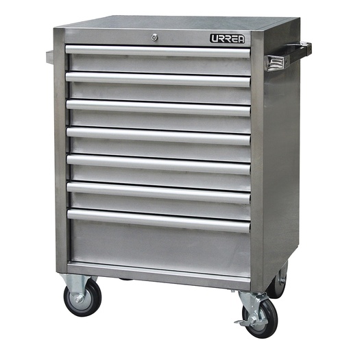 [H27M7S] Gabinete acero inoxidable móvil 7 gavetas serie H 27" Urrea