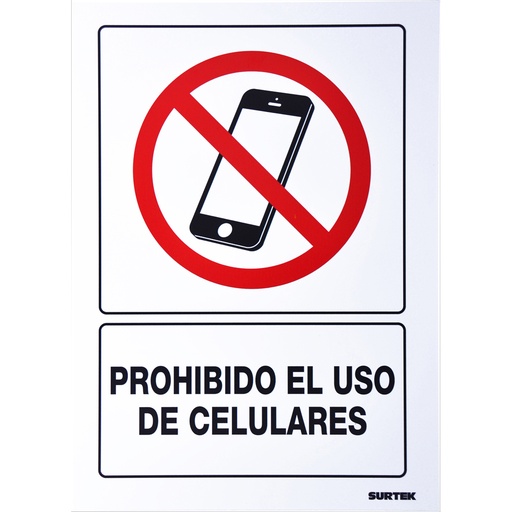 [SES51] Señal "Prohibido el uso de celulares" Surtek