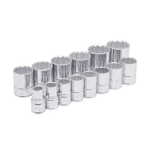 [5400PA] Juego de dados cuadro de 1/2", 12 puntas, en pulgadas, 14 piezas Urrea
