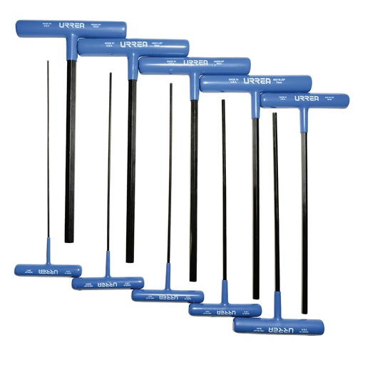 [4965LGPM] Juego de llaves hexagonales tipo "T" ergonómicas, métricas, 10 piezas en blíster Urrea