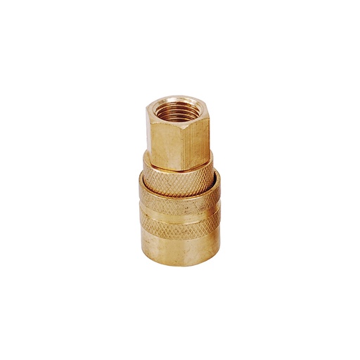 [108125] Cople de bronce de conexión rápida 1/4" NPT, hembra Surtek