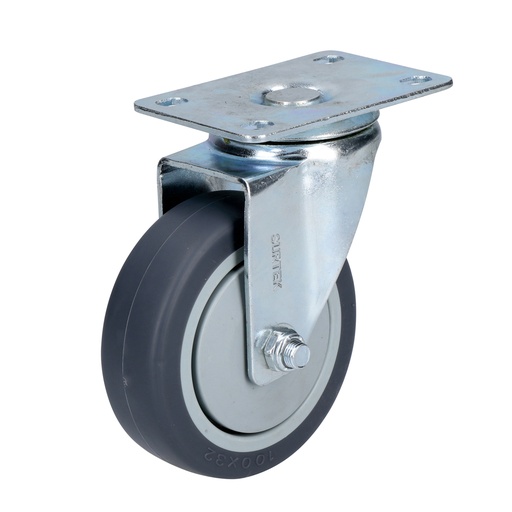 [RT10G] Rodaja de TPR gris giratoria 4" Surtek