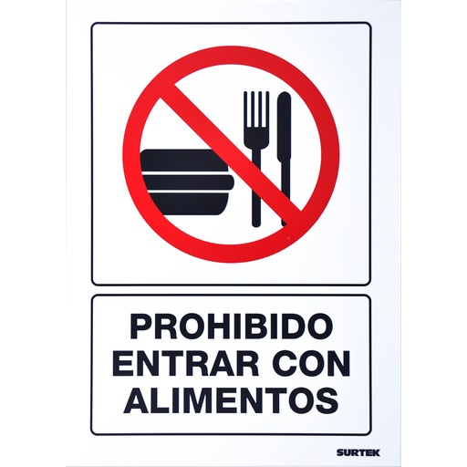 [SES38] Señal "Prohibido entrar con alimentos" Surtek