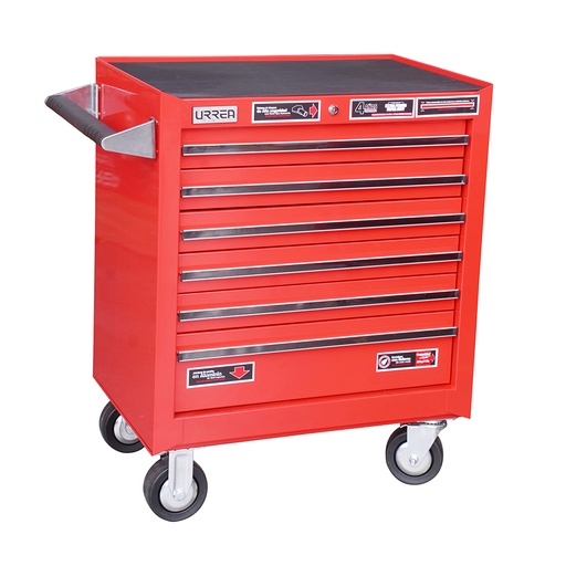 [X27M6] Gabinete móvil 6 gavetas color rojo serie X 27" Urrea