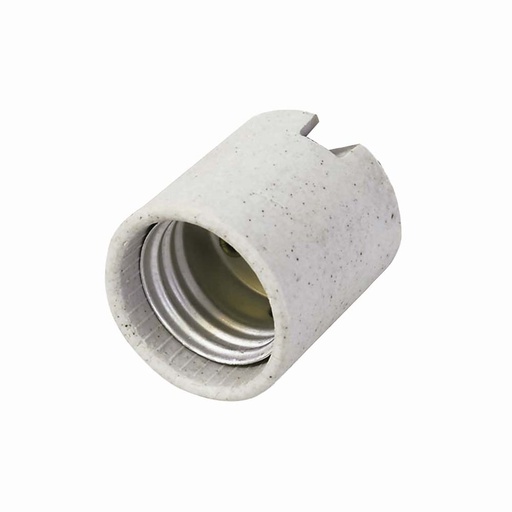 [136676] Portalámpara con soporte tipo niple de porcelana 4 cm, color blanco Surtek