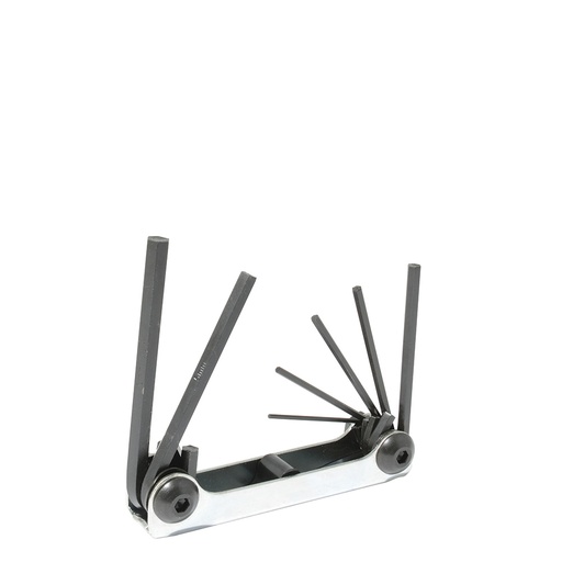 [4974] Juego de llaves hexagonales tipo navaja métricas 1.5 a 6 mm estuche metálico, 7 pz Urrea