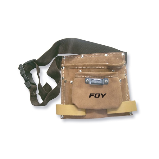 [143213] Portaherramientas de carnaza con cinturón, 2 bolsillos Foy