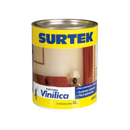 [SP20300] Cubeta de pintura vinílica 4 Lt color blanco Surtek