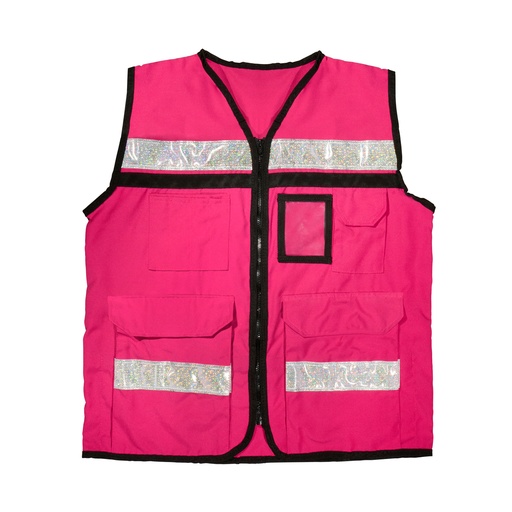 [USCH83] Chaleco de seguridad tipo supervisor cerrado con reflejante rosa G Urrea