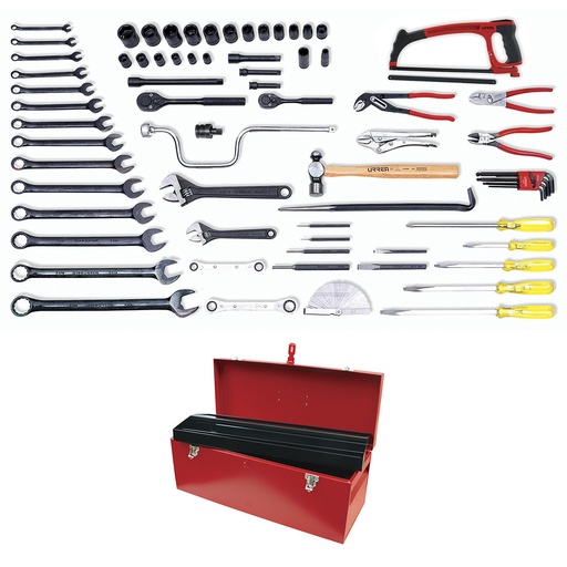 [98121] Juego industrial para mantenimiento de ferrocarril en pulgadas, 68 piezas con caja D7 Urrea