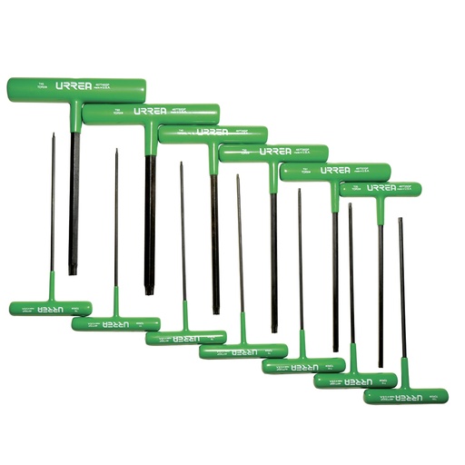 [49668TGP] Juego de llaves hexagonales cortas tipo "T", ergonómicas, Torx, 13 piezas en blíster Urrea