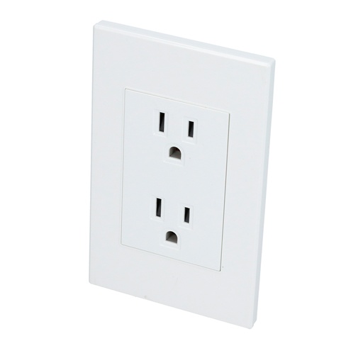 [P627B] Placa contacto dúplex 1/1, línea Premium, color blanco Surtek