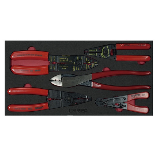 [CH130] Juego de pinzas pela cable 5 piezas, charola CH130-C Urrea