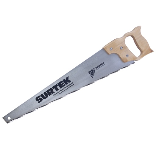 [120248] Serrucho triple filo con mango de madera de 24". Surtek