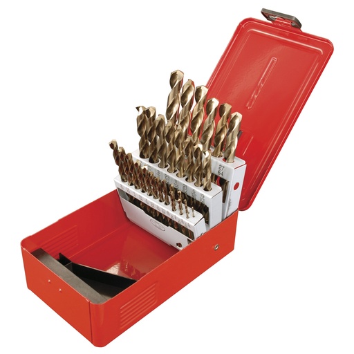 [C5129] Juego de brocas con cobalto de acero de alta velocidad zanco recto, 29 piezas Urrea