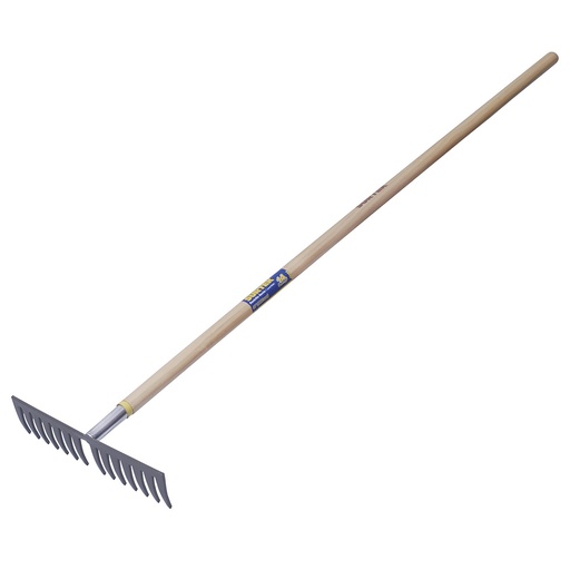[130650] Rastrillo curvo para jardín con mango de madera 60", 14 dientes Surtek