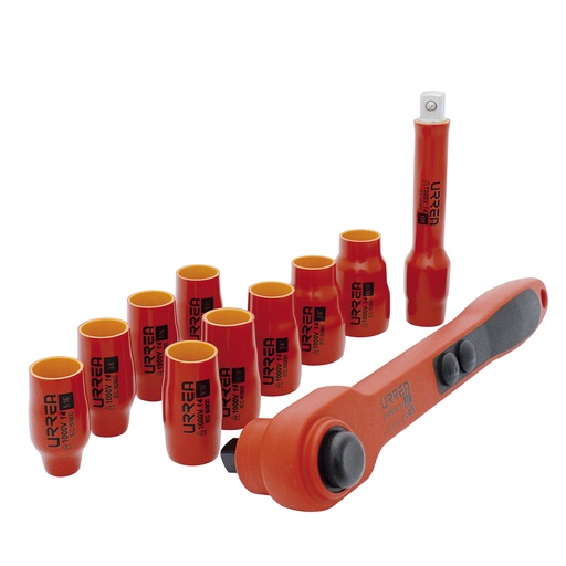 [5400V] Juego de dados y accesorios cuadro de 1/2"  en pulgadas para 1000 V, 11 piezas Urrea