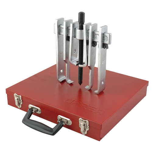 [4213B] Extractor quijada recta tipo "A" 6 ton, 13 piezas en caja metálica Urrea