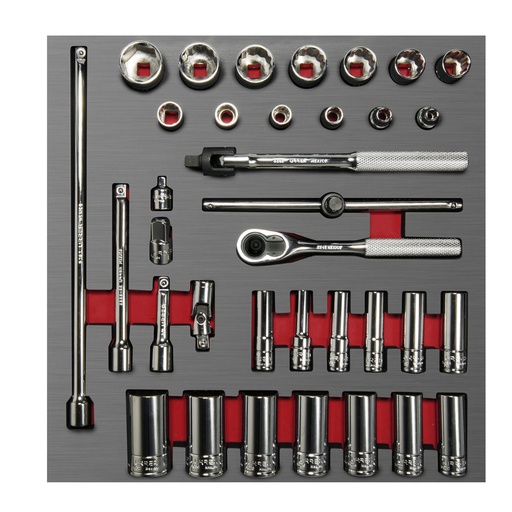 [CH202L] Juego de dados cortos,largos y accesorios cuadro de 3/8" métricos 35 piezas, CH202L-C Urrea