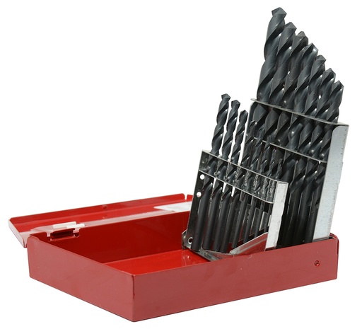 [5115] Juego de brocas negras de acero de alta velocidad zanco recto, 15 piezas Urrea