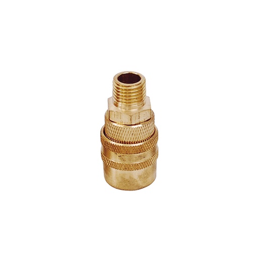 [108124] Cople de bronce de conexión rápida 1/4" NPT, macho Surtek