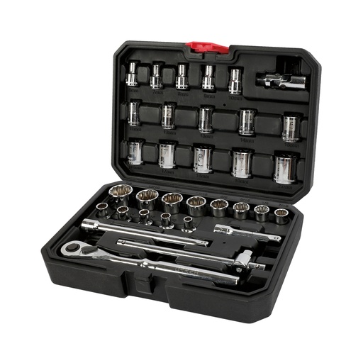 [5200CB] Juego de dados y accesorios cuadro de 3/8" combinado, 33 piezas Urrea