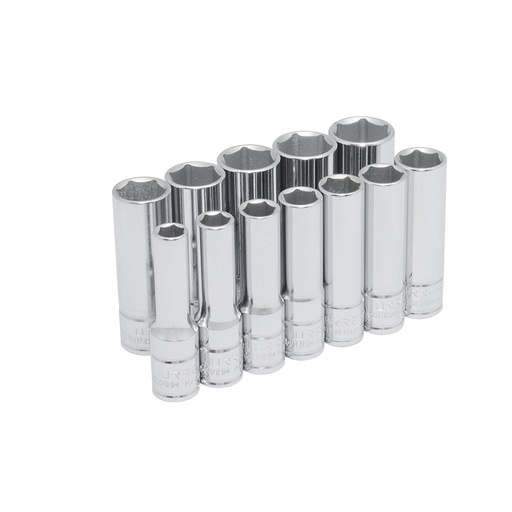 [52205] Juego de dados largos cuadro de 3/8", 6 puntas, métricos, 12 piezas Urrea