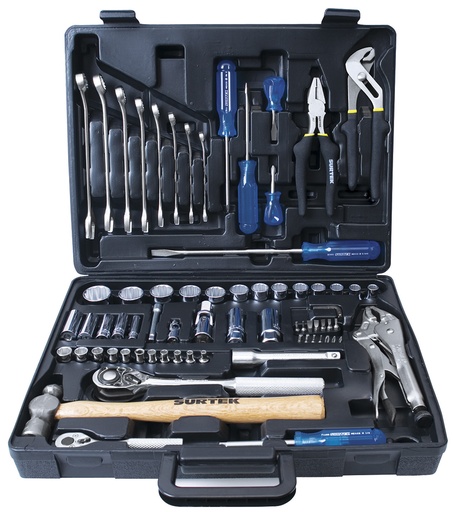 [F4458AM] Juego combinado de herramienta 70 piezas, estuche plástico Surtek