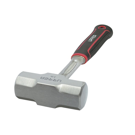 [1434AF] Marro octagonal forjado en una pieza con mango Rubber grip anti-vibración de 12-1/5", 3 lb Urrea