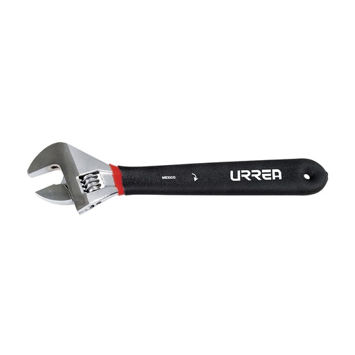 [708G] Llave ajustable cromada con mango Rubber grip 8" Urrea