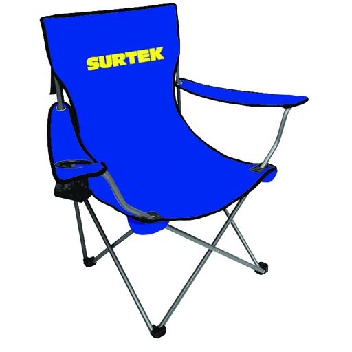 [127117] Silla plegable de loneta con porta vaso Surtek