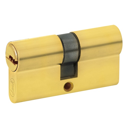 [LC60QLB] Cilindro europeo 60 mm función doble, latón brillante, llave de puntos, en caja Lock