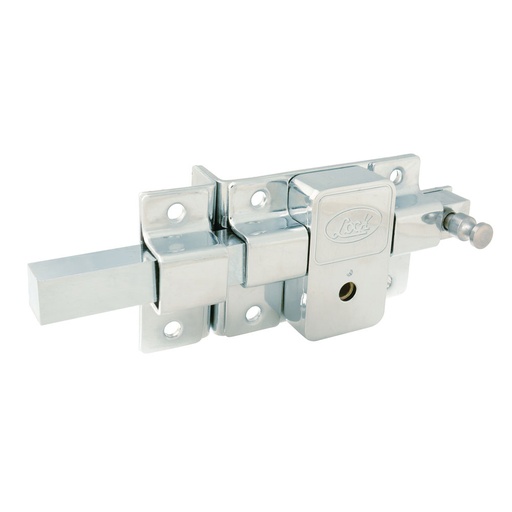 [L580DCB] Cerradura de barra fija función derecha, cromo brillante, llave tetra, en caja Lock