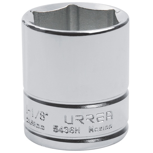 [5436H] Dado cuadro de 1/2", 6 puntas, en pulgadas, 1-1/8" Urrea