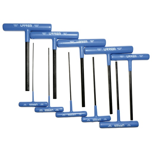 [4965GPM] Juego de llaves hexagonales cortas tipo "T" ergonómicas, métricas, 10 piezas en blíster Urrea